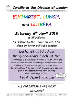 Eucharist, Lunch and Ultreya - April 2019
